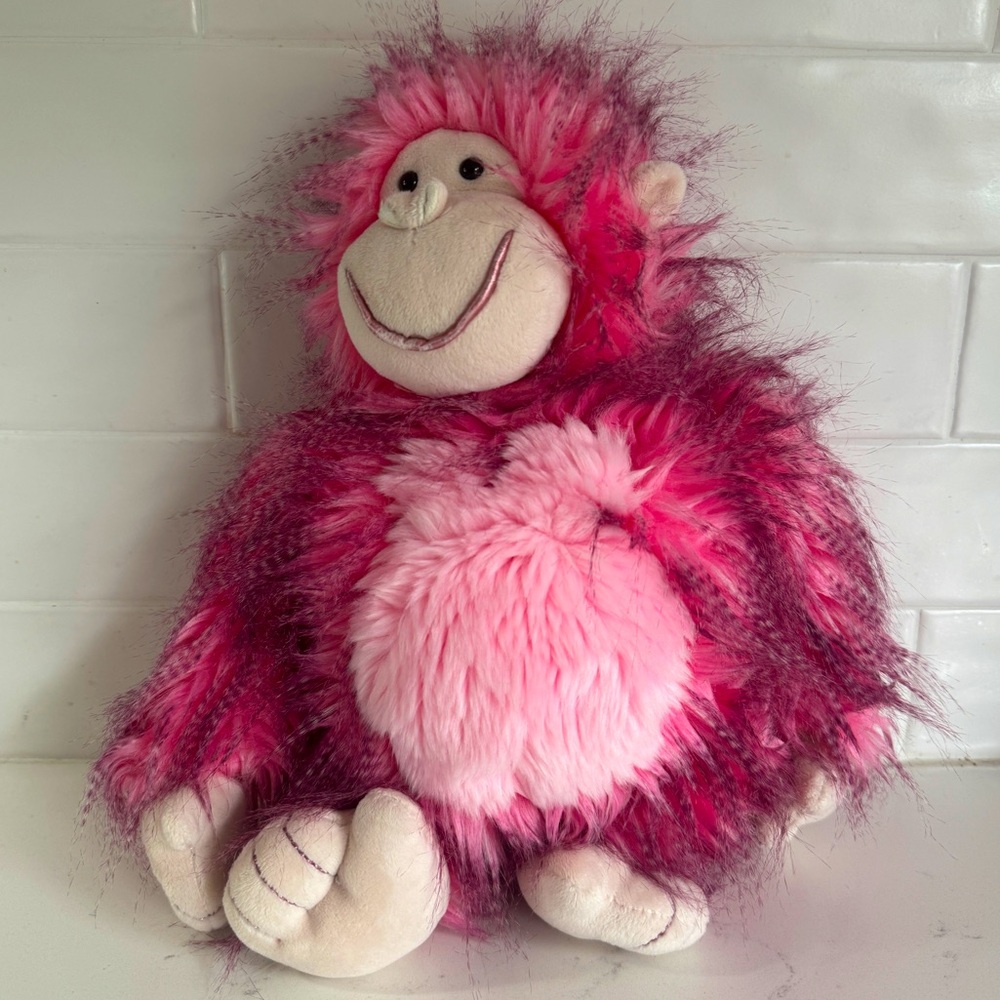 Gund Plush Gorilla – “Ramona” with Long Fuzzy Pink Hair